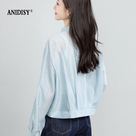 时尚立领长袖拉链一粒扣轻薄夹克外套 商品图3