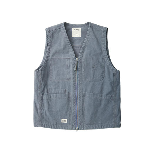 吃茶去chichaqu26春夏全棉重磅洗水做旧马甲复古工装街头男女 商品图4