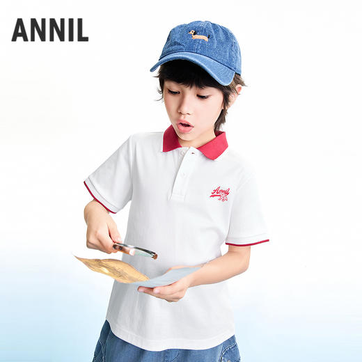 【实体店同款】男童翻领短袖针织衫夏季新款安奈儿童装AB621118 商品图2