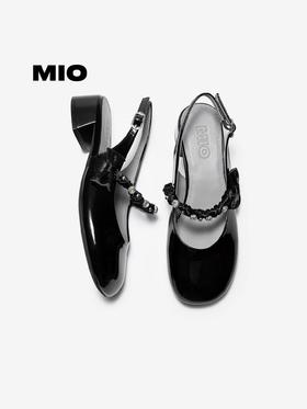 BF楼MIO米奥2026春季新款圆头粗跟T字带玛丽珍鞋蝴蝶结甜美风浅口单鞋吊牌价1298现价1168