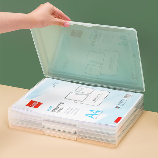 齐心A4透明资料盒透明文件盒办公资料文件收纳盒 硬便携外带20mm A8102 1个 商品图2