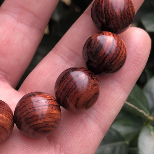 【青山特惠】1.5*15颗海南黄花梨紫油梨满纹老料文玩手串h112 商品图3