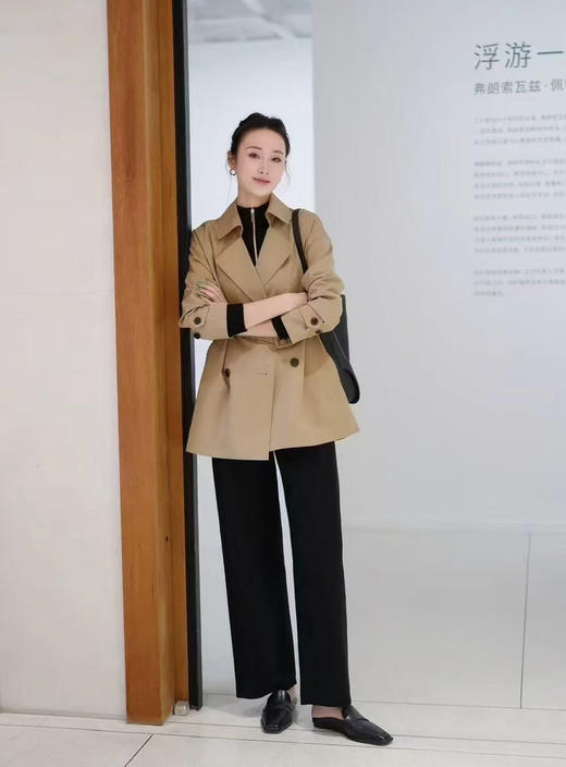 【高品质私服】【IC丝羊毛平纹布双排扣风衣】百搭经典的驼色 满载洒脱时髦N1211-CC【无标出货 介意慎拍】 商品图3