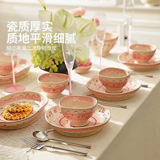摩登主妇釉下彩餐具漂亮盘子饭碗家用2026新款碗具水果餐盘面汤碗 商品图3
