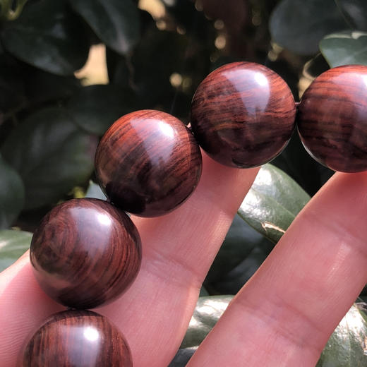 【青山特惠】2.0*12颗海南黄花梨紫油梨满纹老料文玩手串h131 商品图1