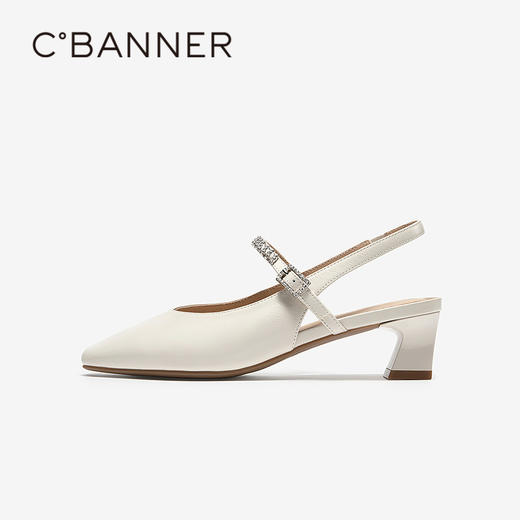 千百度粗高跟真皮时装凉鞋女2026夏季新款玛丽珍包头后空绝美凉鞋A26288298 商品图2