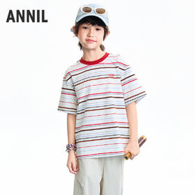 【实体店同款】男童圆领短袖针织衫夏季新款安奈儿童装AB621125