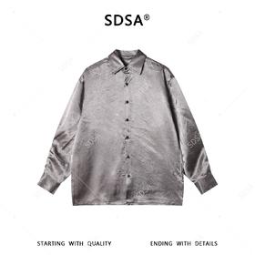 SDSA男装2026新款高贵轻奢简约纯色垂感长袖衬衫百搭慵懒风衬衣