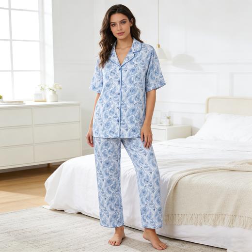 【时尚家居服系列】舒雅女短袖九分裤套装32S天丝棉 单面 尺码M-XXL 31/26422H 商品图0