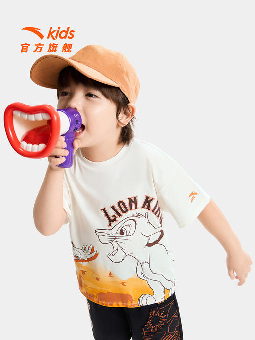 狮子王联名安踏儿童男童针织短袖2026年夏季新款舒适亲肤小童短T352629113 商品图0