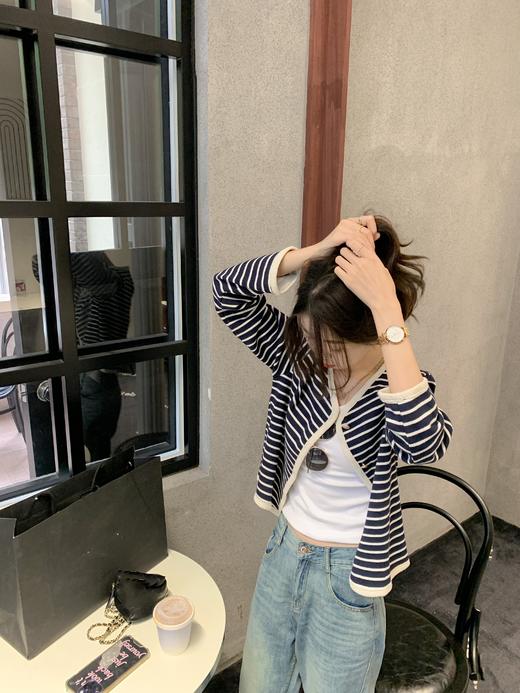 <曾小咸推荐>条纹针织毛衣开衫外套女 商品图2
