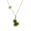 【95新】Qeelin麒麟Wulu系列中号玫瑰金镶钻翡翠葫芦项链 链长约41cm女士060326AK07 商品缩略图0