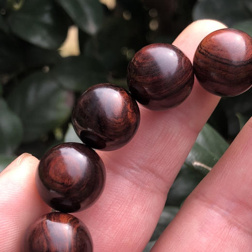 【青山特惠】1.5*15颗海南黄花梨紫油梨水波老料文玩手串h114 商品图1