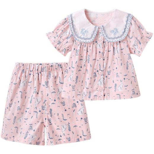 英氏大童套装女童夏款吸湿速干短袖短裤2件套薄款居家YZJCJ22017A 商品图4