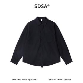 SDSA男装2026新款高贵轻奢韩版简约纯色翻领长袖衬衫百搭商务衬衣