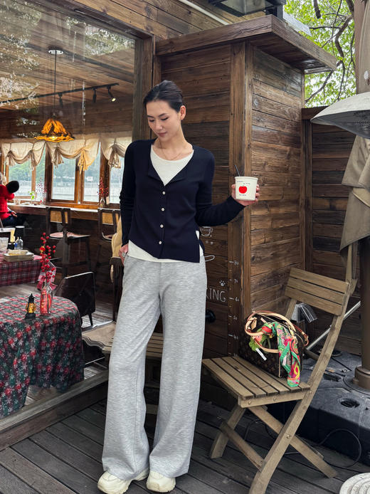 【纸片人】噢蜜ooomeooo假两件精纺毛衣开衫 商品图2