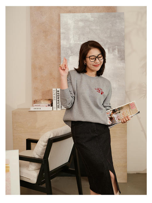 三层空气层透气云感字母刺绣卫衣 商品图13