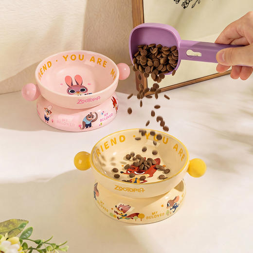 摩登主妇可爱猫碗狗碗高颜值宠物碗碟陶瓷大口径吃饭喝水专用食盆 商品图1
