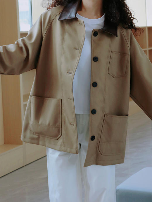 【源头工厂  大牌范风衣/夹克】72小时内发货 中长款和短款可选 随便内搭一件白T 上身都很有气质~ 商品图3