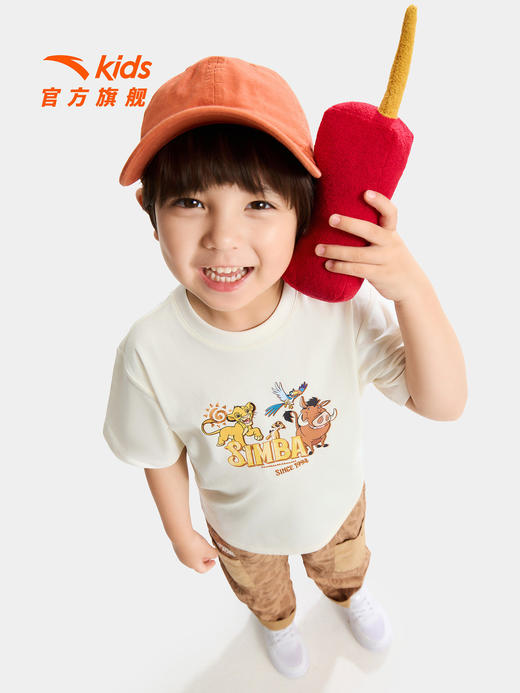 狮子王联名安踏儿童男童针织短袖2026年夏季新款舒适亲肤小童短T352629117 商品图2