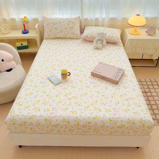 床品届质感天花板【糯小棉床笠】高定活性印花，360度整圈松紧不易松动，软糯亲肤透气，1.5m/1.8m床全适配，全家可用 精美礼盒包装！ 商品图3