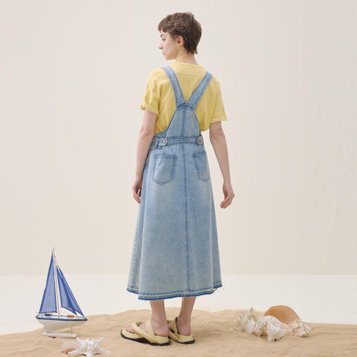 谜底牛仔连衣裙无袖2026年夏季新品A摆烫钻文艺背带裙女262ML0473 商品图2