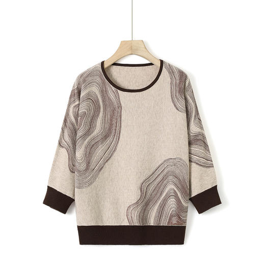 雀说春秋洋气大码打底衫中年女装新款毛衣中老年春装针织上衣 ALWC10-3 商品图4