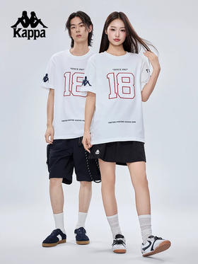 MJ| Kappa卡帕背靠背2026新款夏季运动短袖情侣款复古纯棉t恤透气上衣