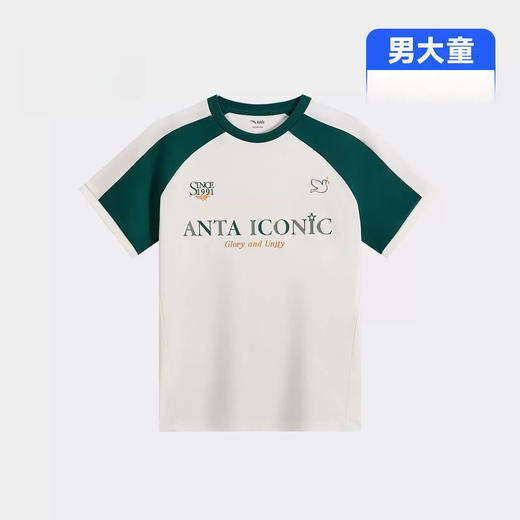 ANTA安踏儿童2026年夏季男大童精英文化圆领针织短袖T恤352628135 商品图0