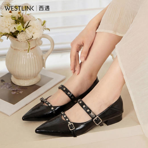 【限时秒杀】西遇通勤尖头浅口单鞋2026春季新款法式气质玛丽珍软底百搭鞋子V0466285 商品图2