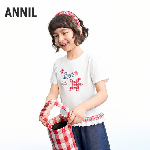 【实体店同款】女童短袖针织衫夏季新款安奈儿童装AG621229 商品图2