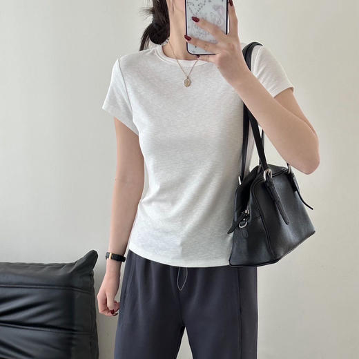 【row风天丝棉短袖T恤】显瘦T恤 高密回弹面料 极简风百搭 商品图3