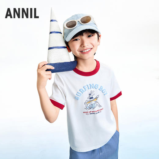 【实体店同款】男童圆领短袖针织衫夏季新款安奈儿童装AB621128 商品图2