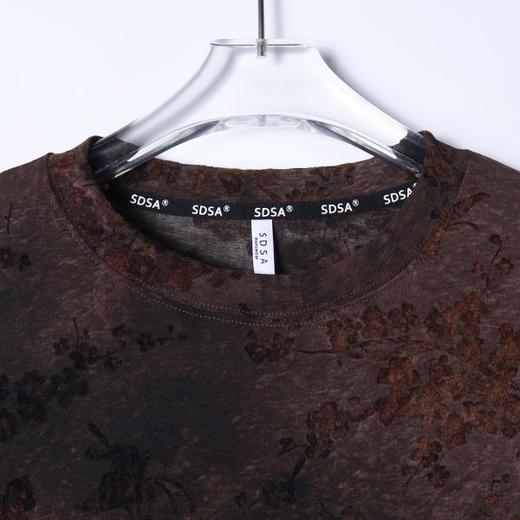 26T112SDSA男装2026新款高贵轻奢时尚扎染植绒花卉圆领长袖T恤百搭上衣 商品图2