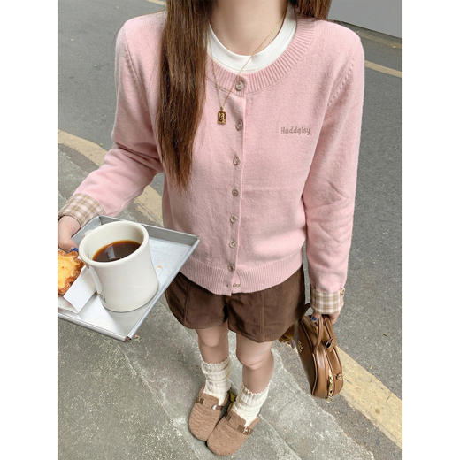 <曾小咸推荐>3.12现货秒杀 ！微信超特价！韩系假两件针织开衫 日常209.99 立减120 秒杀89.99！！ 商品图1