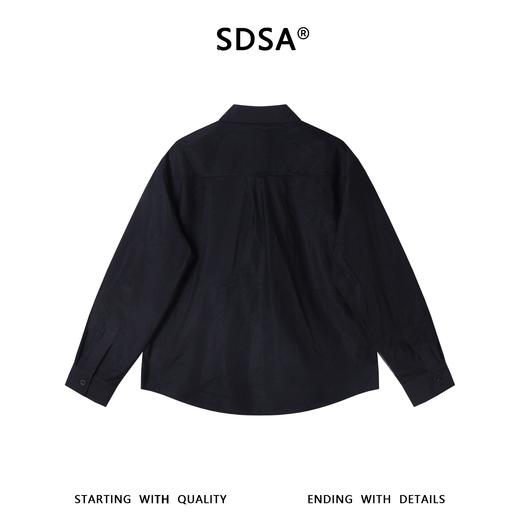 SDSA男装2026新款高贵轻奢韩版简约纯色翻领长袖衬衫百搭商务衬衣 商品图4