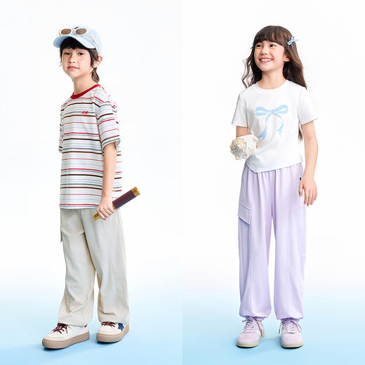 【实体店同款】男女童全腰针织单裤夏季新款安奈儿童装AM626155 商品图3