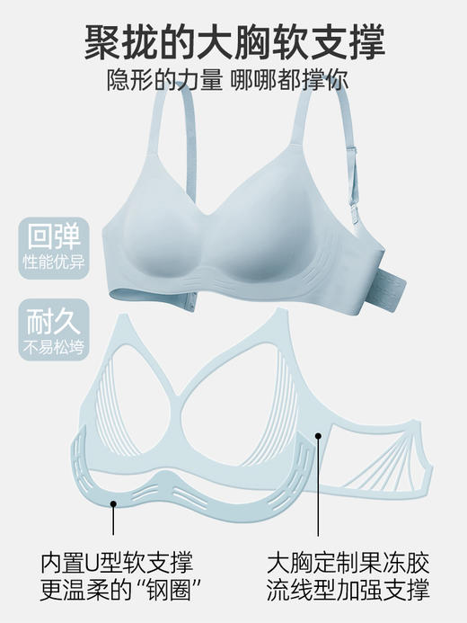 遐【小光圈】1mm杯大胸显小无钢圈文胸无痕隐形粉底液内衣女薄夏 商品图1