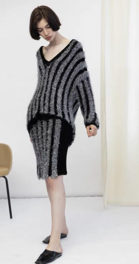 水波纹金属纱毛衣 商品图0