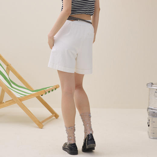 谜底橡筋腰短裤2026年夏季新品舒适弹力棉质百搭裤子女262MK0668 商品图2