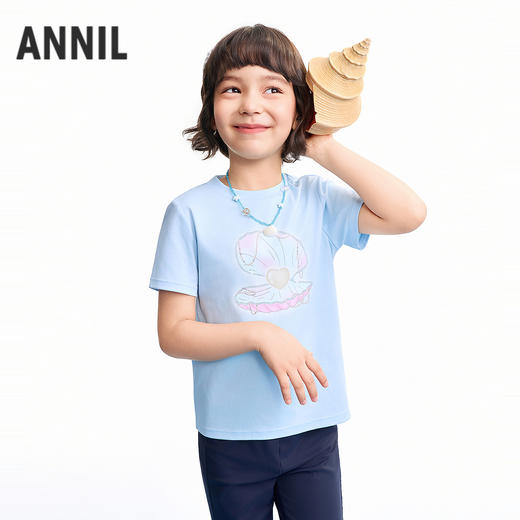 【实体店同款】女童短袖针织衫夏季新款安奈儿童装AG621226 商品图1