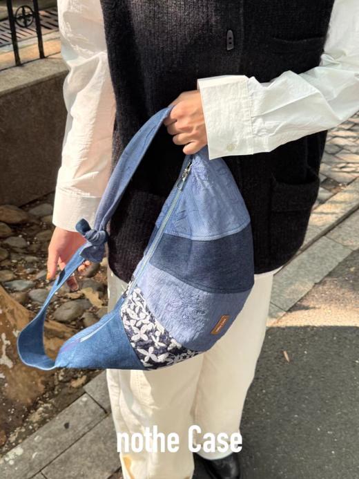 nothe Case布然/NC253102/「旷野铃兰」复古拼接牛角包单肩 商品图3