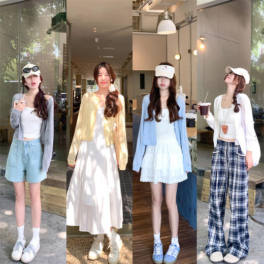 <曾小咸推荐>韩系百搭镂空防晒短款针织开衫 商品图14