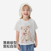 英氏儿童衣服女童夏季百搭短袖圆领T恤纯棉白色卡通休闲套头衫 商品缩略图3