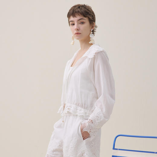 谜底刺绣外套长袖2026年夏新品短款轻薄连帽复古文艺女262MW0476 商品图1