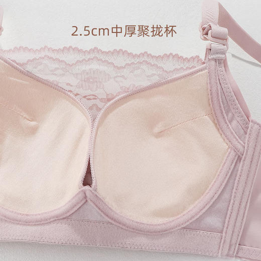 ZYQ-562  小胸抹胸文胸防走光性感蕾丝中厚聚拢杯无钢圈舒适上托无磁内衣女（单件） 商品图3