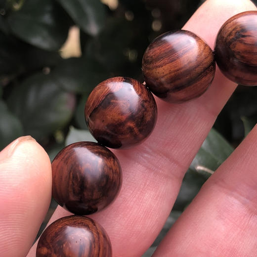 【青山特惠】1.5*15颗海南黄花梨紫油梨满纹水波老料文玩手串h117 商品图1