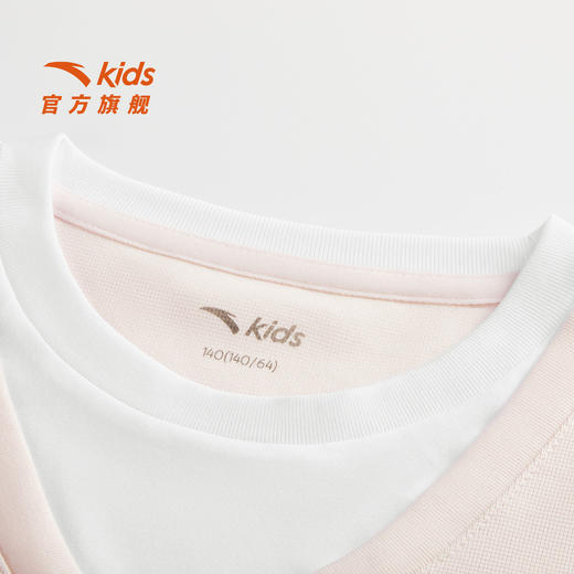 安踏儿童短袖女童针织衫2026年夏季新款透气亲肤大童潮流T恤362628130 商品图2