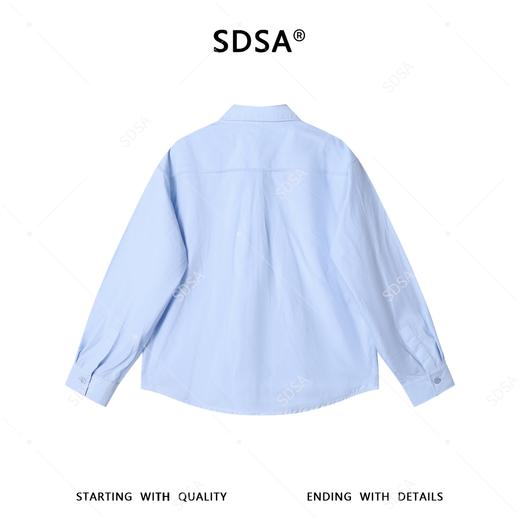 SDSA男装2026新款高贵轻奢韩版简约纯色翻领长袖衬衫百搭商务衬衣 商品图4
