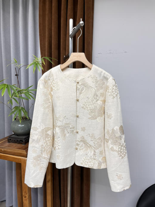原单新款重磅提花亚麻外套 商品图1